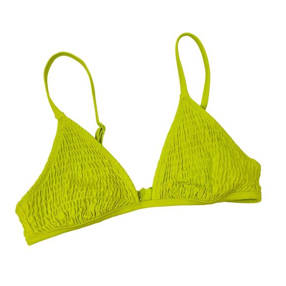 Aerie green yellow scrunch triangle bikini top - Picture 1 of 3